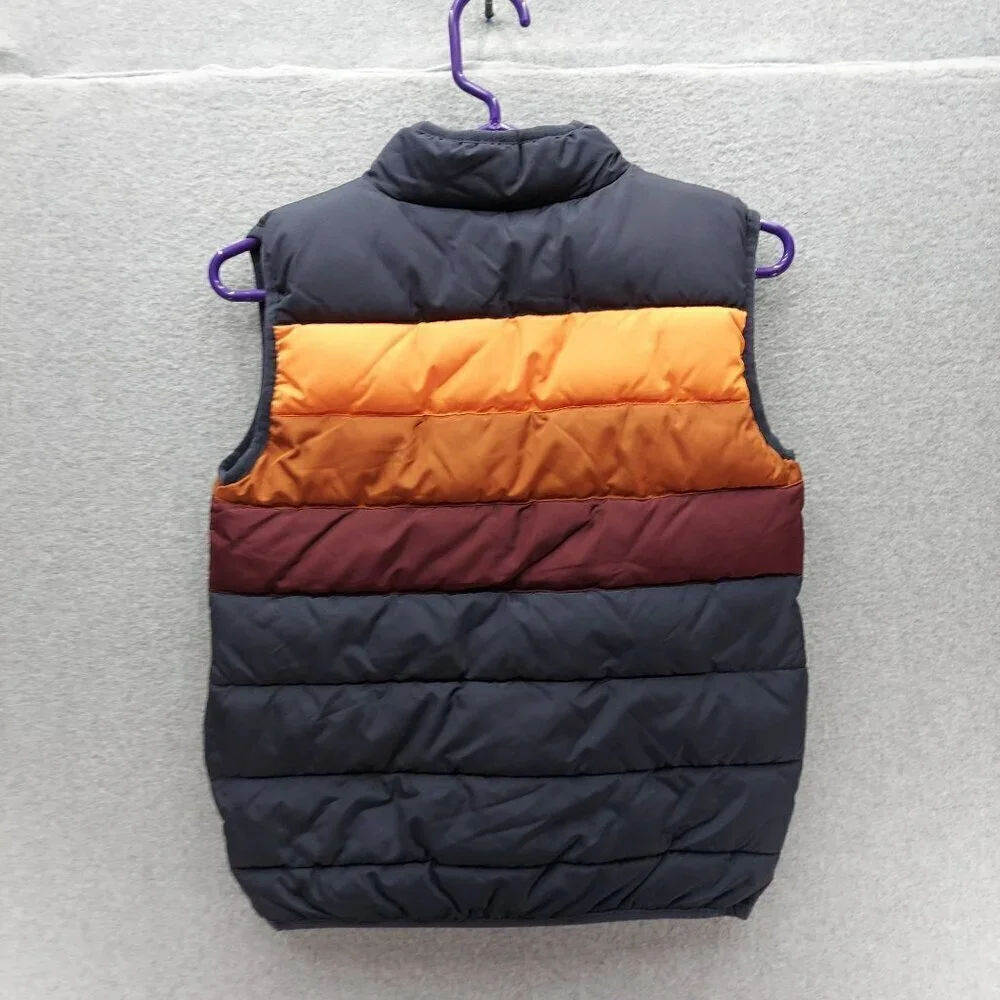 Thereabouts Kids M 10/12 Puffer Vest With‎ Stripes In Blue/Orange
